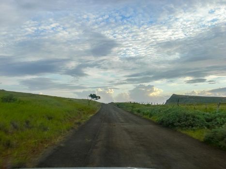 The road on Easter Island. Roads and highways on the island.