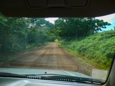 The road on Easter Island. Roads and highways on the island.