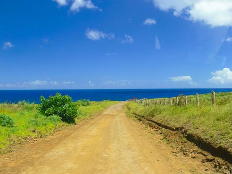 The road on Easter Island. Roads and highways on the island.