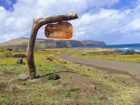 The road on Easter Island. Roads and highways on the island.