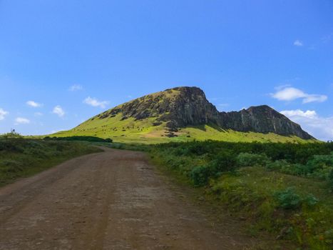 The road on Easter Island. Roads and highways on the island.