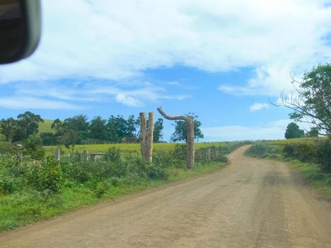 The road on Easter Island. Roads and highways on the island.