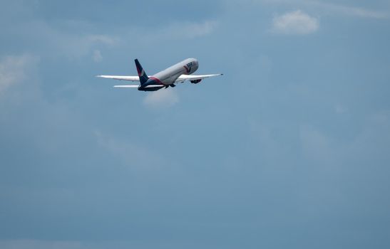 July 2, 2019, Moscow, Russia. Airplane Boeing 767-300 Azur Air airline at Vnukovo airport in Moscow.