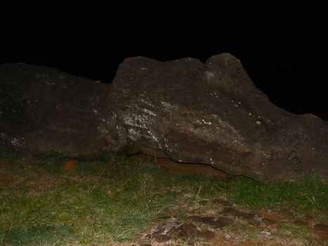 Statues of the gods of Easter Island. Ancient statues of ancient civilization on Easter Island.