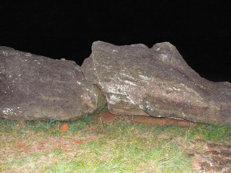 Statues of the gods of Easter Island. Ancient statues of ancient civilization on Easter Island.