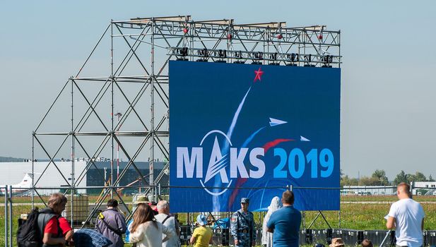 August 31, 2019, Moscow region, Russia. Spectators at the International Aerospace Salon MAKS 2019.