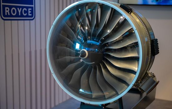 August 31, 2019, Moscow region, Russia. Rolls-Royce Trent 7000 is a turbofan engine for the widebody Airbus A330neo aircraft.