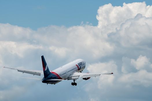 July 2, 2019, Moscow, Russia. Airplane Boeing 767-300 Azur Air Airline at Vnukovo airport in Moscow.