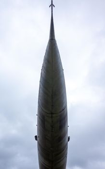 July 18, 2018, Moscow region, Russia. Soviet strategic bomber Myasishchev 3M at the Central Museum of the Russian Air Force in Monino.