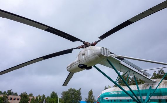 July 18, 2018, Moscow region, Russia. Helicopter Mil V-12 at the Central Museum of the Russian Air Force in Monino.