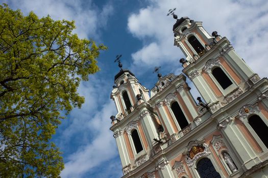 April 27, 2018 Vilnius, Lithuania, Church of St. Philip and St. Jacob in Vilnius.