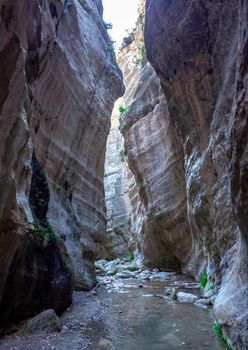 Stones on the slopes of the Avakas mountain gorge on the island of Cyprus.