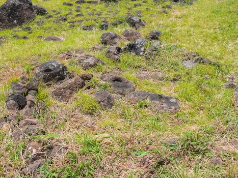 Tachyllite tuff stones, the material from which the statues of Easter Island were made.