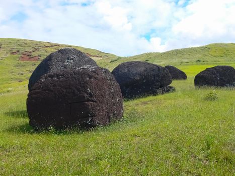 Tachyllite tuff stones, the material from which the statues of Easter Island were made.