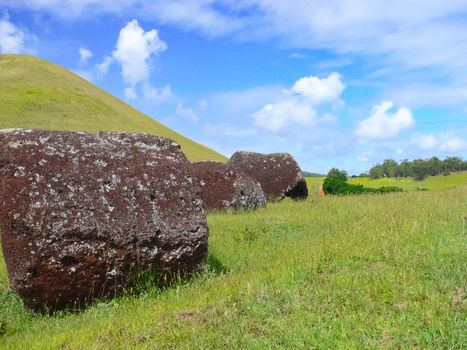 Tachyllite tuff stones, the material from which the statues of Easter Island were made.