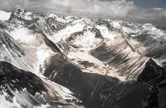 Mount Sayan in winter in the snow. The nature of the mountains is sayan.