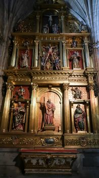 Segovia, Spain - 22 - September - 2020: Beautiful interior view of Segovia Cathedral