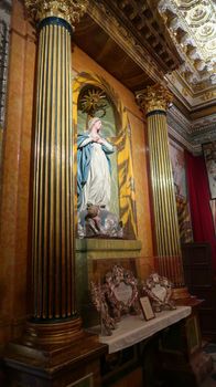 Segovia, Spain - 22 - September - 2020: Beautiful interior view of Gothic Segovia Cathedral