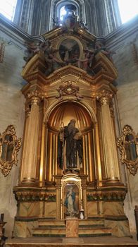 Segovia, Spain - 22 - September - 2020: Beautiful interior view of Gothic Segovia Cathedral