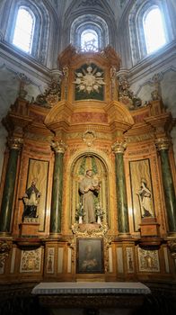 Segovia, Spain - 22 - September - 2020: Beautiful interior view of Gothic Segovia Cathedral