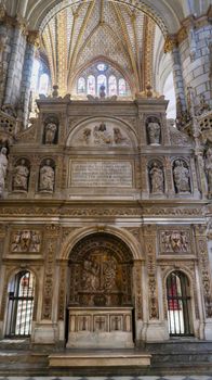 Toledo, Spain - 24 - september - 2020: Interior of Toledo cathedral in historic medieval city of Toledo, Spain