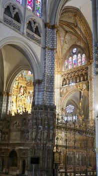 Toledo, Spain - 24 - september - 2020: Interior view of Toledo cathedral in historic medieval city