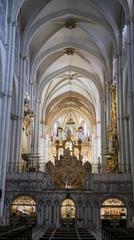 Toledo, Spain - 24 - september - 2020: Interior view of Toledo cathedral in historic medieval city