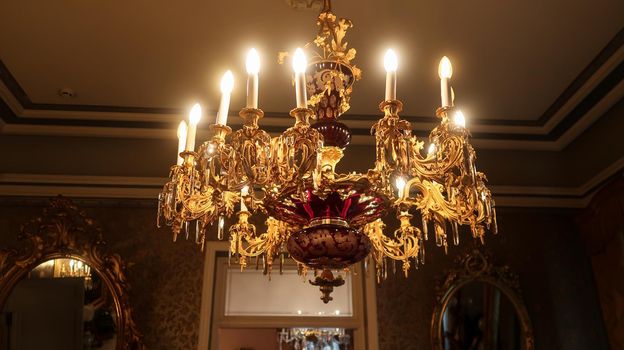 Madrid, Spain - 19 - september - 2020: Interior view of Cerralbo Museum located in the Cerralbo Palace, houses an old private collection of works of art