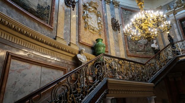 Madrid, Spain - 19 - september - 2020: Interior view of Cerralbo Museum located in the Cerralbo Palace, houses an old private collection of works of art