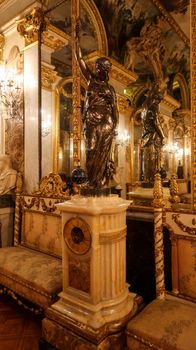 Madrid, Spain - 19 - september - 2020: Interior view of Cerralbo Museum located in the Cerralbo Palace, houses an old private collection of works of art