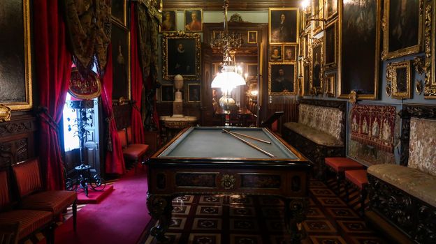 Madrid, Spain - 19 - september - 2020: Interior view of Cerralbo Museum located in the Cerralbo Palace, houses an old private collection of works of art