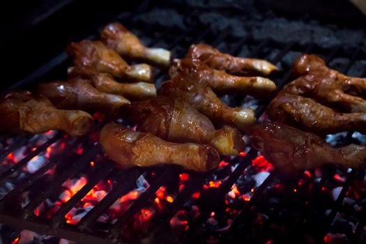 delicious beef barbecue on grill