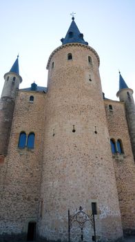 Tower of Alcazar de Segovia famous landmark in Spain. Castle of Segovia tower