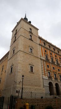 Toledo, Spain. Towers and facades of the castle of Alcazar