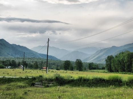 Nature is altai. Mountain landscape, forests and reservoirs of the altai.