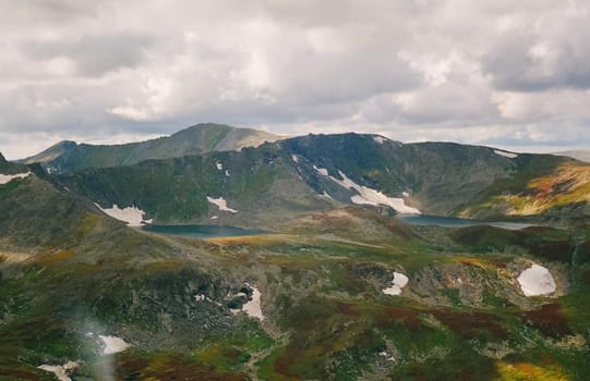 Nature is altai in spring. Melted snow in the mountains.