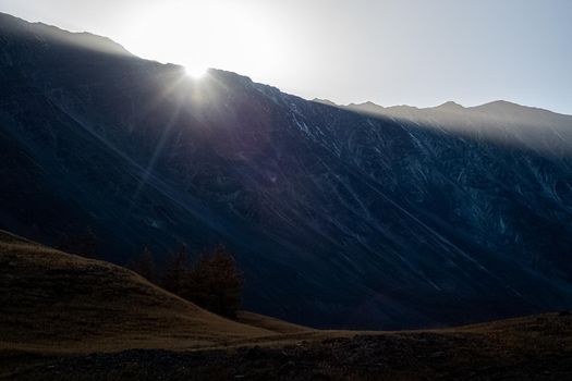 Sunset in the Altai Mountains. Nature's Altai Landscape of Nature