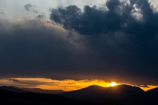 Sunset in the Altai Mountains. Nature's Altai Landscape of Nature