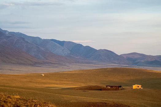 The altai mountains. The landscape of nature on the Altai mountains and in the gorges between the mountains.