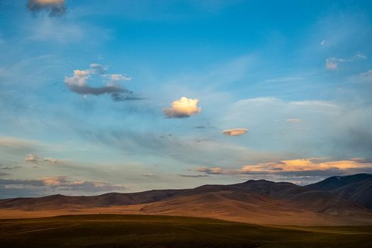 The altai mountains. The landscape of nature on the Altai mountains and in the gorges between the mountains.