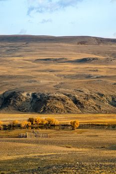 The altai mountains. The landscape of nature on the Altai mountains and in the gorges between the mountains.