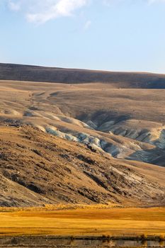 The altai mountains. The landscape of nature on the Altai mountains and in the gorges between the mountains.