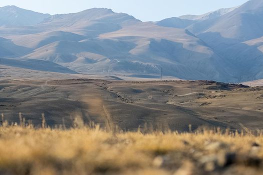 The altai mountains. The landscape of nature on the Altai mountains and in the gorges between the mountains.