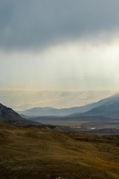 The altai mountains. The landscape of nature on the Altai mountains and in the gorges between the mountains.