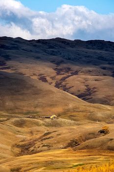 The altai mountains. The landscape of nature on the Altai mountains and in the gorges between the mountains.