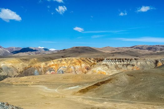 The altai mountains. The landscape of nature on the Altai mountains and in the gorges between the mountains.