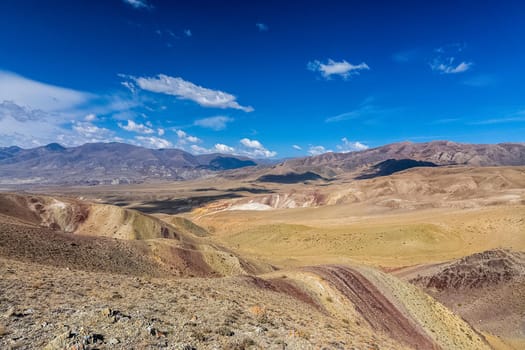 The altai mountains. The landscape of nature on the Altai mountains and in the gorges between the mountains.