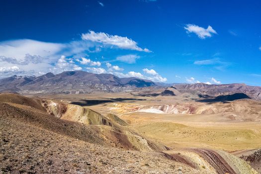 The altai mountains. The landscape of nature on the Altai mountains and in the gorges between the mountains.