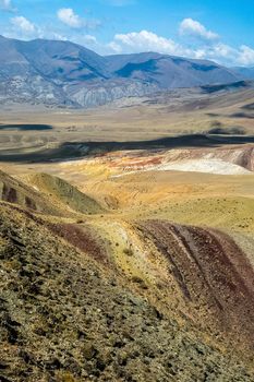 The altai mountains. The landscape of nature on the Altai mountains and in the gorges between the mountains.