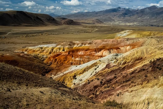 The altai mountains. The landscape of nature on the Altai mountains and in the gorges between the mountains.